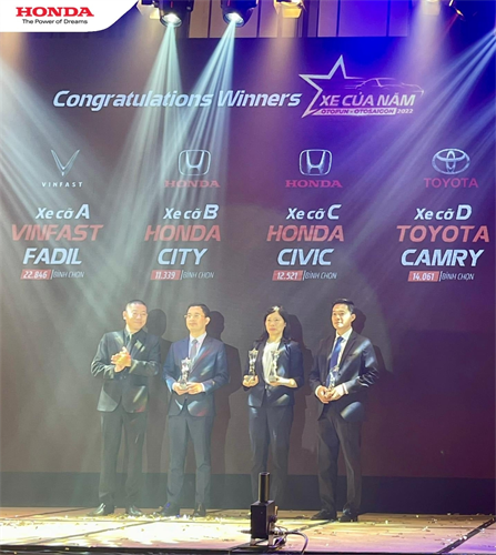 Honda City và Honda Civic đã vinh dự nhận Giải thưởng “Xe được yêu thích nhất